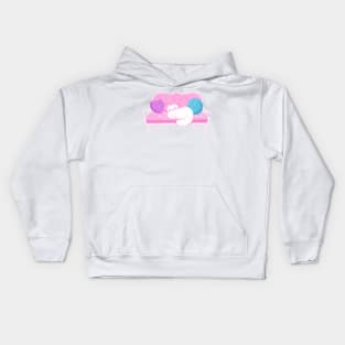 White Cat Taking a Nap Kids Hoodie